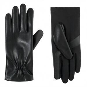 NEW ISOTONER women's faux stretch leather gloves in black